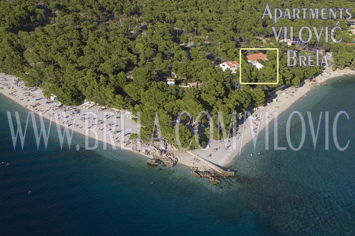 Pogled iz zraka na Brelu i Puntu Ratu